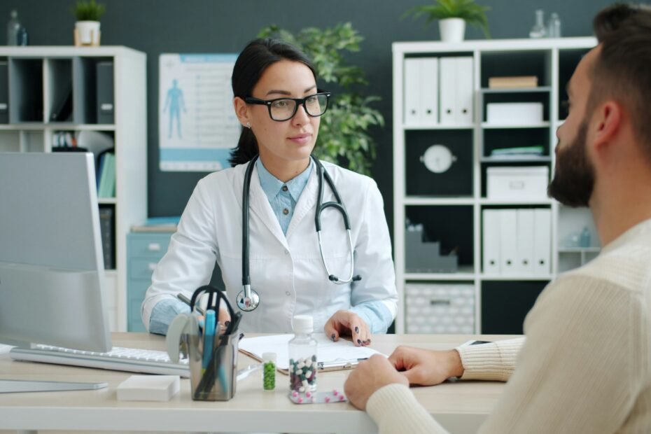 Doctor consulting with a patient about a GLP-1 weight-loss treatment plan