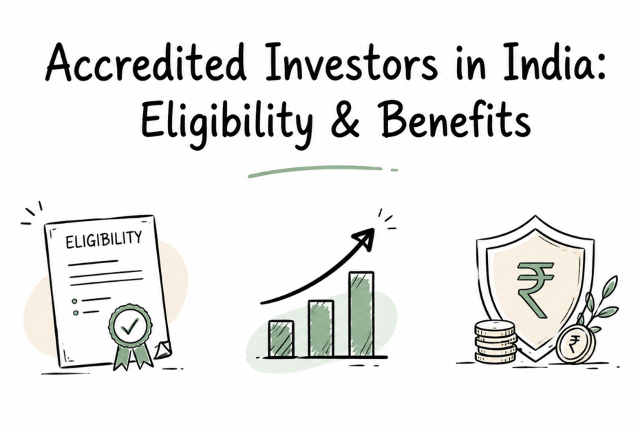 Illustration representing accredited investor eligibility and benefits in India.